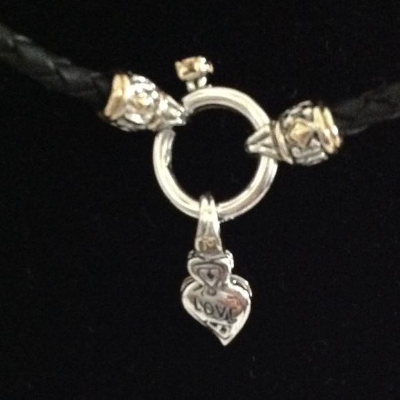 John Medieros Leather choker with charm - Picture 4 of 8